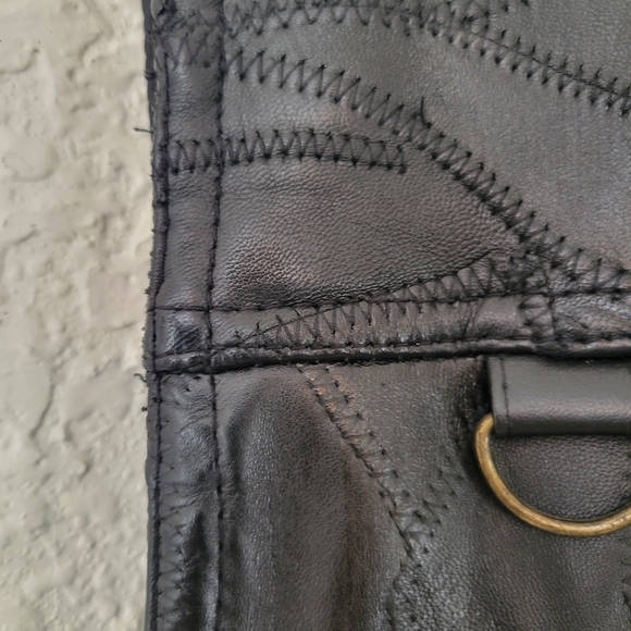 LEATHER BIKER VEST - Picture 3 of 5
